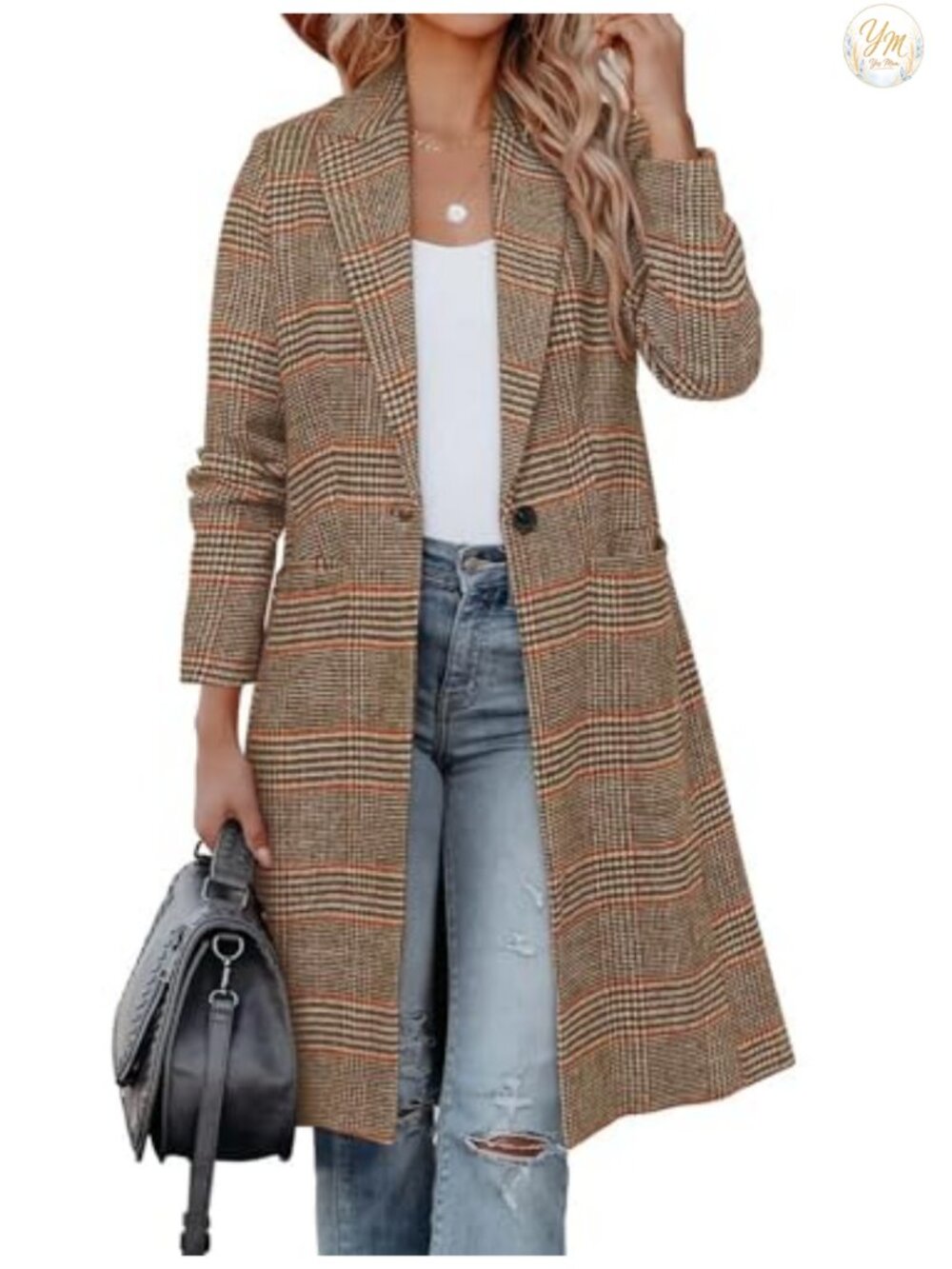 Wool Blend Peacoat Double Breasted Notch Lapel Winter Coat